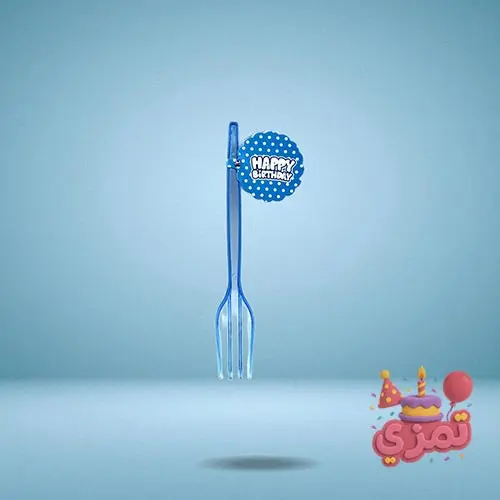 blue-polka-dot-theme-plastic-fork
