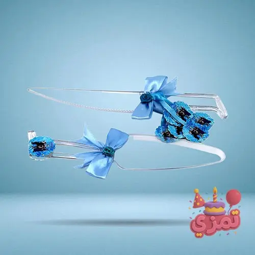 ست کفگیر و چاقو کیک آبی با طرح فروزن