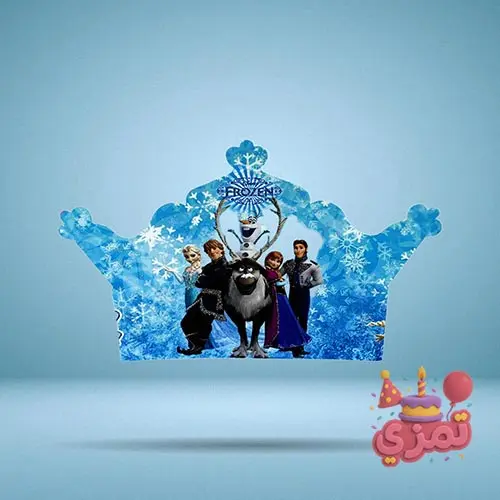 تاج کاغذی آبی با طرح السا و آنا