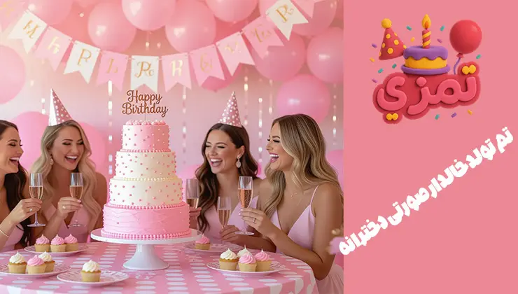 ایدههای خلاقانه تم تولد خالدار صورتی جشن تولد دخترانه با کیک چند طبقه صورتی خالدار