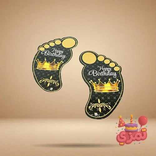 استیکر ردپا مشکی و طلایی با طرح تاج