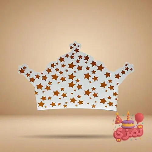 تاج کاغذی طلایی با طرح ستاره