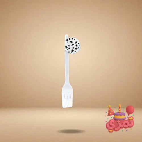 چنگال یکبار مصرف طلایی با طرح ستاره