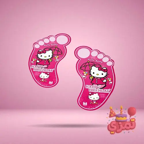 استیکر ردپا صورتی با طرح Hello Kitty