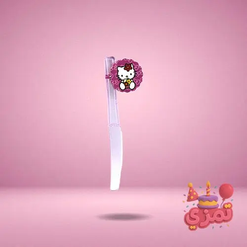چاقوی یکبار مصرف صورتی با طرح Hello Kitty