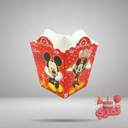 پاکت پاپکورن قرمز و مشکی با طرح میکی موس