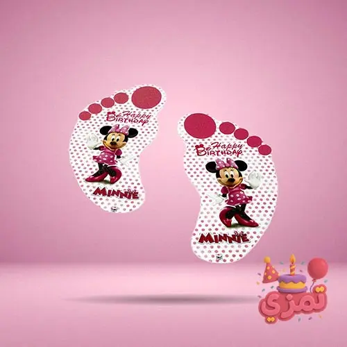 استیکر ردپا صورتی با طرح Minnie Mouse