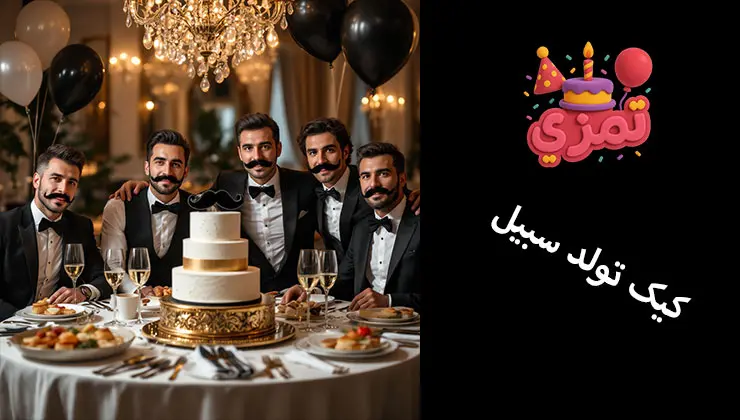 کیک تولد سبیل کیک چند طبقه تم سبیل برای تولد