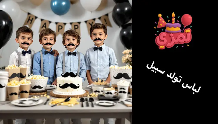 لباس تولد سبیل لباس ست پسرانه برای جشن تولد سبیل