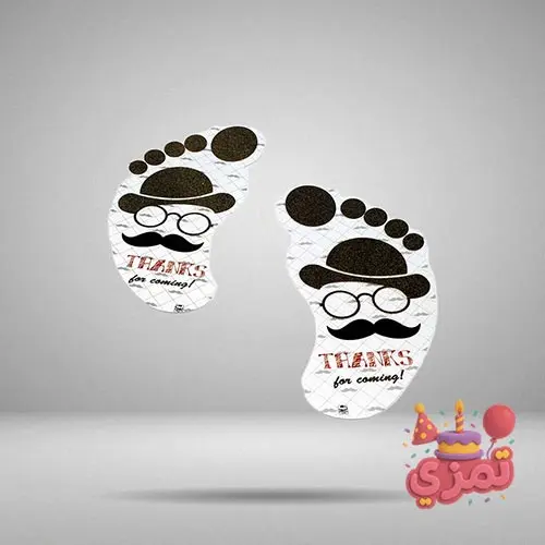 استیکر ردپا مشکی با طرح سبیل