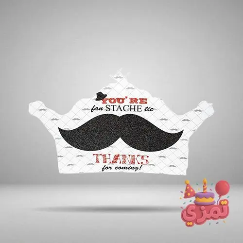 تاج کاغذی مشکی با طرح سبیل