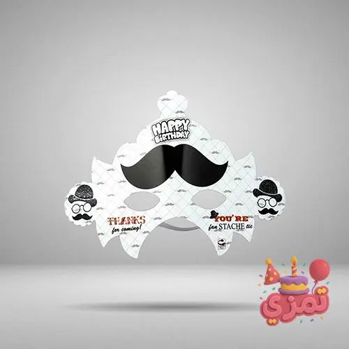 تاج کاغذی مشکی با طرح سبیل