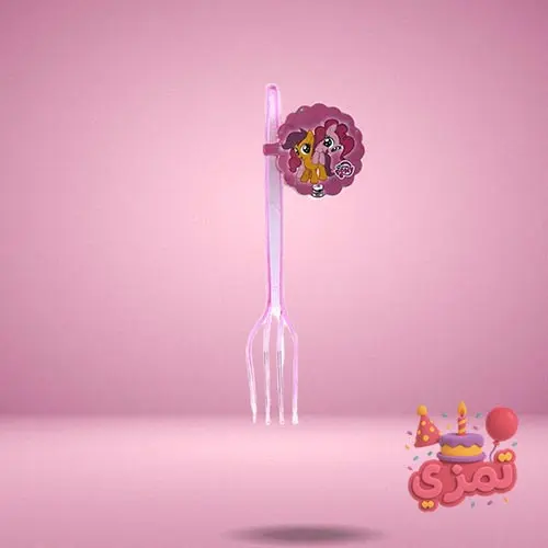 چنگال یکبار مصرف رنگی با طرح پونی