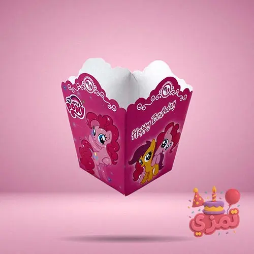 پاکت پاپکورن رنگی با طرح پونی