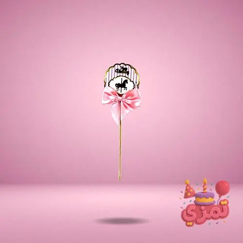 تاپر کیک صورتی با طرح کراسل