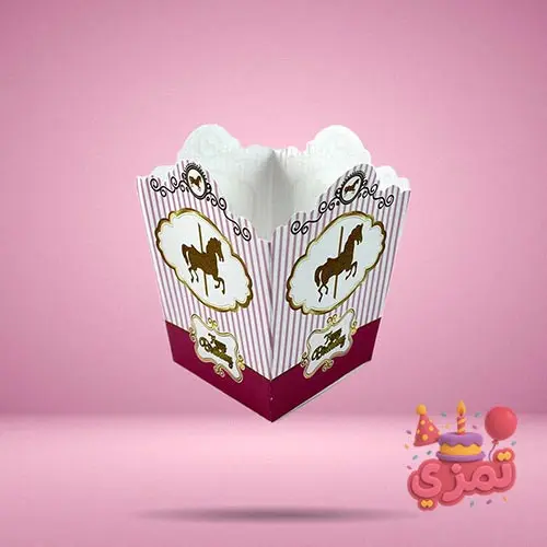 پاکت پاپکورن صورتی با طرح کراسل