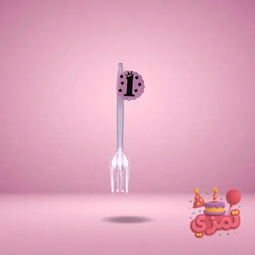 چنگال یکبار مصرف صورتی و طلایی