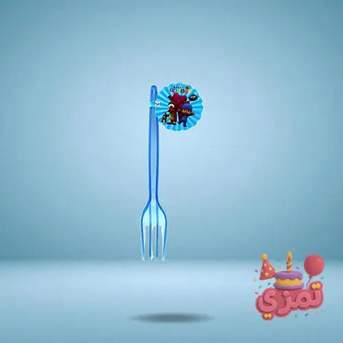 چنگال یکبار مصرف رنگی با طرح پوکویو