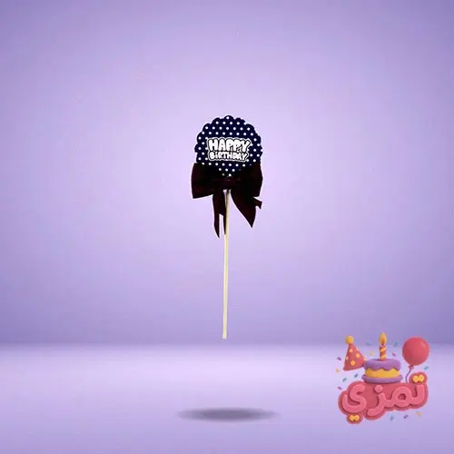 تاپر کیک بنفش با طرح خالدار سفید