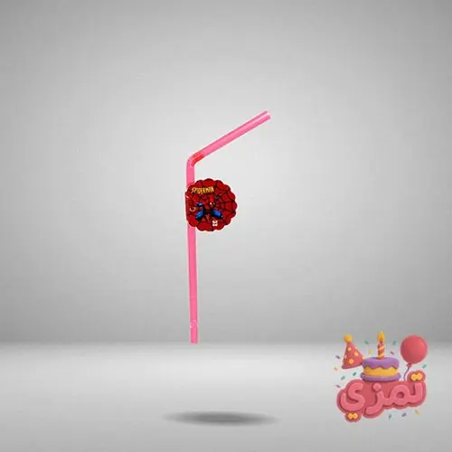 نی نوشیدنی قرمز و آبی با طرح اسپایدرمن