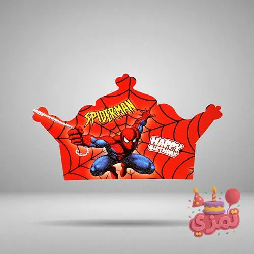 تاج کاغذی قرمز با طرح Spider-Man