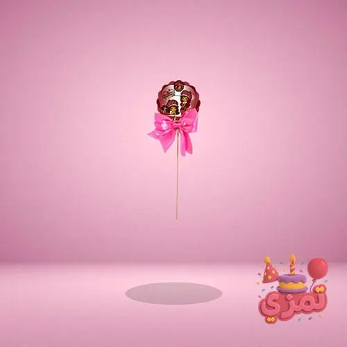 تاپر کیک صورتی با طرح دختر توتفرنگی