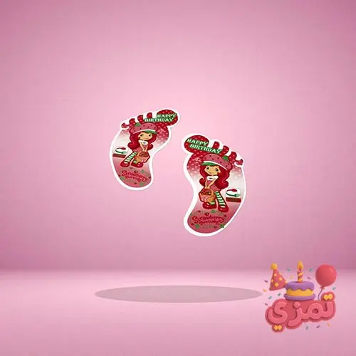 استیکر ردپا قرمز با طرح خالدار سفید