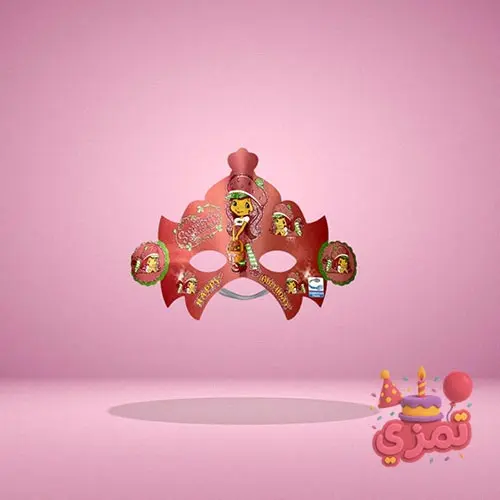 عینک کاغذی قرمز با طرح خالدار سفید