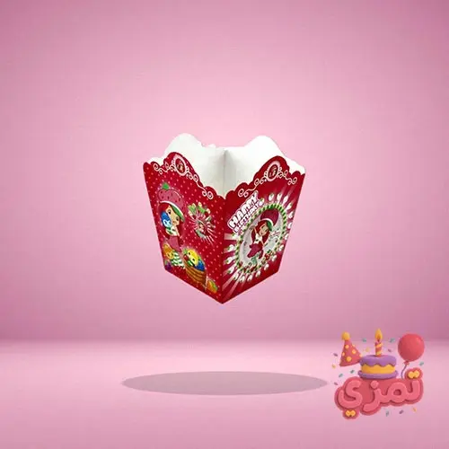 پاکت پاپکورن قرمز با طرح خالدار سفید