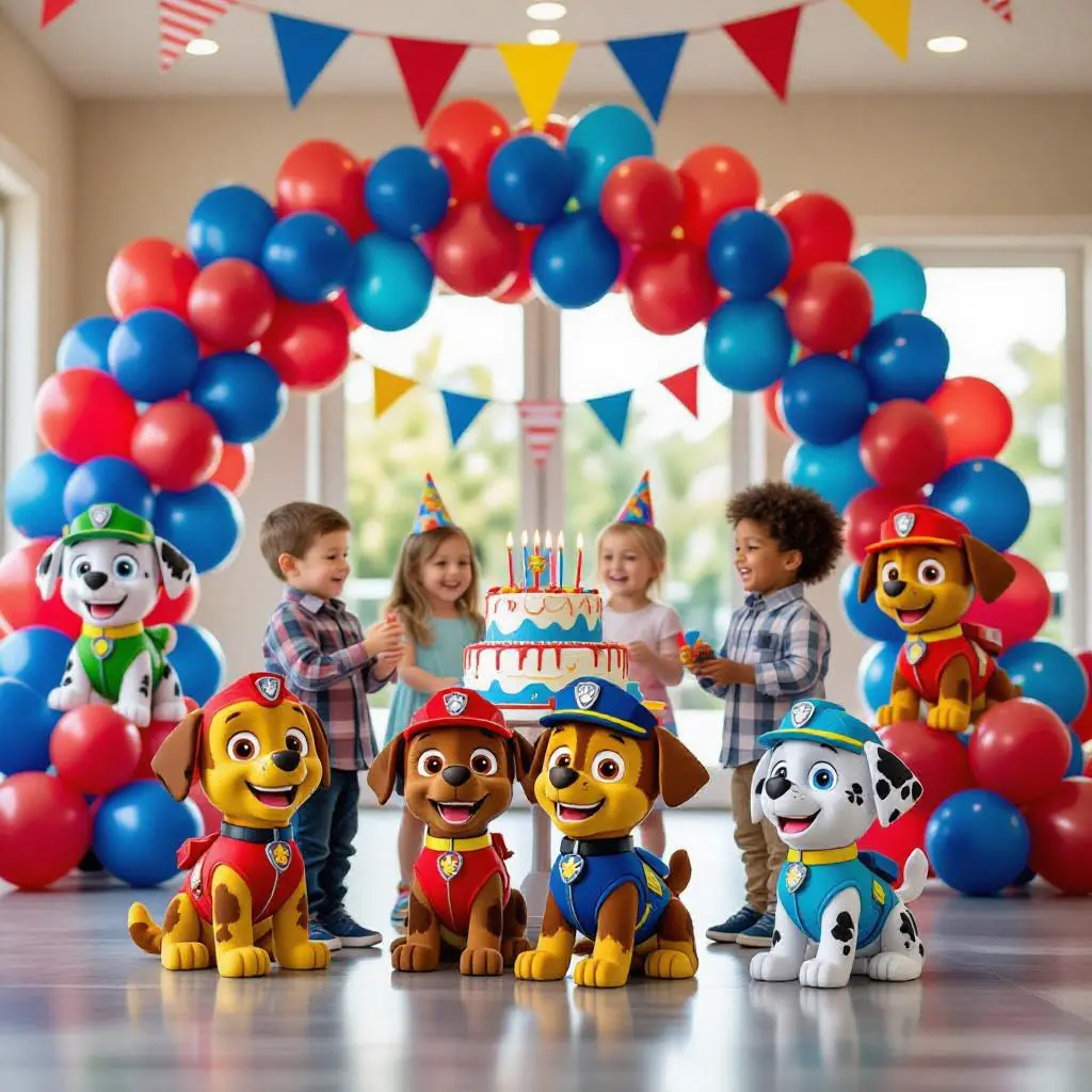 عکس تزئینات کامل و وسایل تم تولد سگ های نگهبان برای جشن تولد پسرانه در فروشگاه تم تولد تمزی